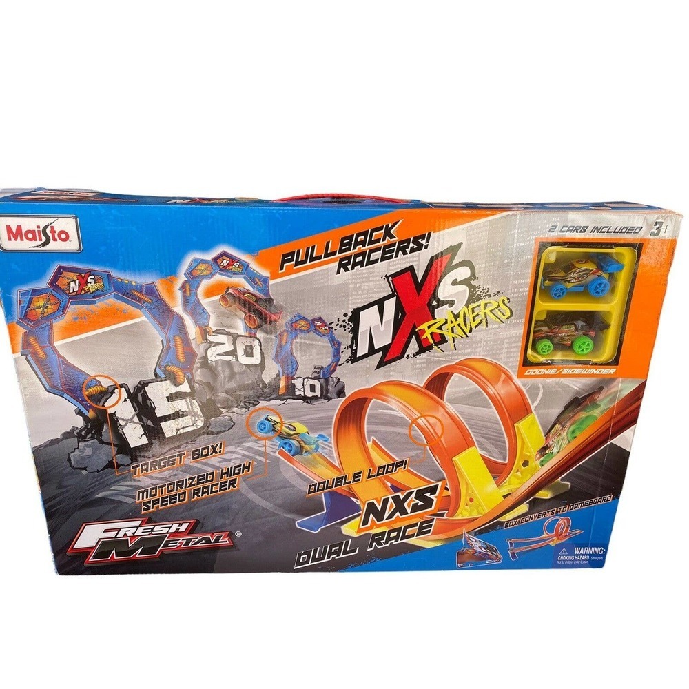 Maisto Nxs Racers Double Loop Dual Race With Two Cars NEW